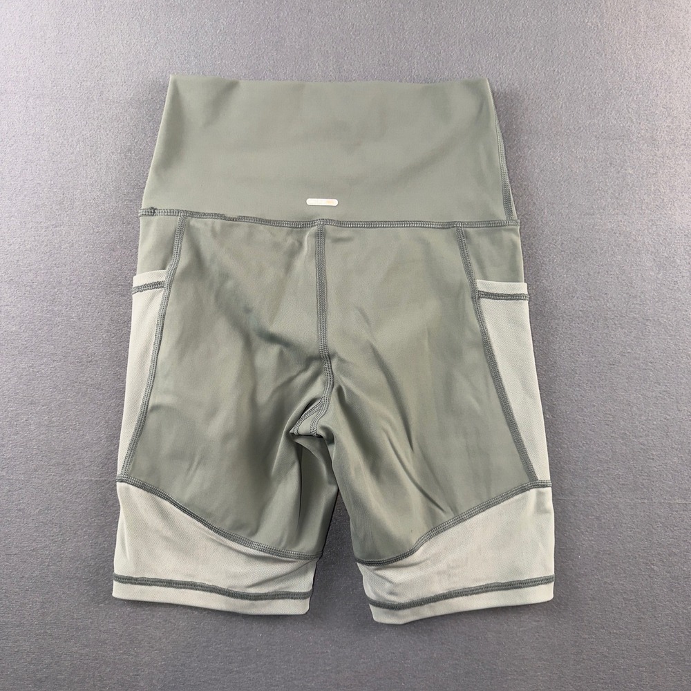 Aerie Chill Play Move Sage Green High Waisted Mesh Pocket Biker Shorts Womens S - Picture 7 of 8